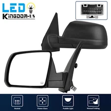 Driver Side Power Heated Mirror for 2007- 2013 Toyota Tundra Puddle Light Black