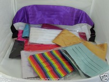 Any Colour-Mens Polyester Plain Cummerbund 24"- 48" Waist + Free Matching Hankie