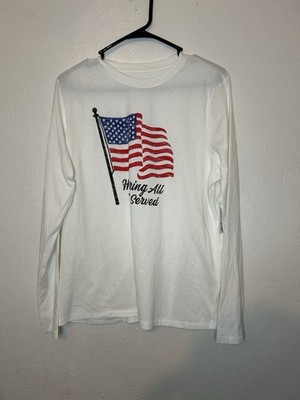 NWT Sonoma Community Women's XL Long Sleeve T-Shirt American Flag
