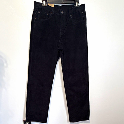 Levi's Men's Black Corduroy Straight Jeans Relaxed Fit Dark Wash 5-Pocket