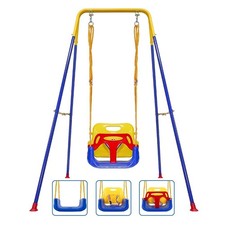 Foldable Toddler Swing Set for Indoor Outdoor Use