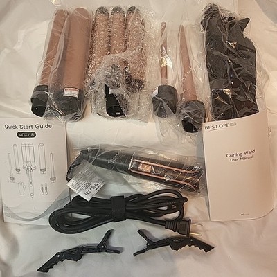 Waver Curling Iron Wand, BESTOPE PRO 5 in 1 Curling Wand Set excellent condition