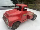 Vintage Original Red Tonka Farms Stake / Lumber Bed Truck Round Fender 1956