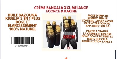 Crème Bazooka Bangala PLUS DOSÉE 500g - Pour Grossir Le Pénis - Composants Naturels - Fabrication Française