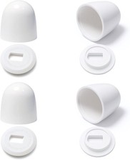 4 Pcs Upgrade Toilet Bolt Caps, Universal Plastic Tall 4-Pack, Pearl White