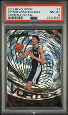 2023 PANINI REVOLUTION VORTEX FRACTAL #1 VICTOR WEMBANYAMA ROOKIE RC PSA 8