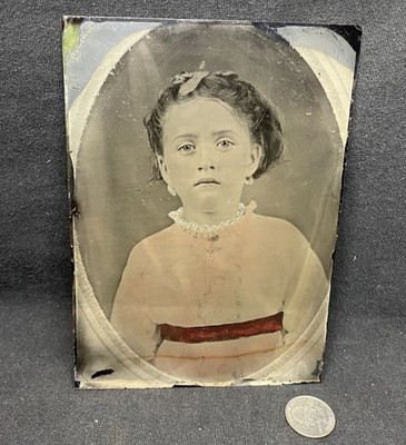 TINTYPE - tinted ¾ plate (5  X 7 ) tintype copy of an earlier image original. Th