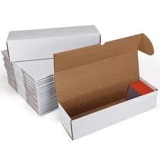 25 Pack 14x4x3 Card Toploader Storage Boxes White, Each Box Hold 400 Count 35...