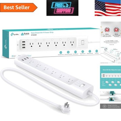HS300 Smart Power Strip with 6 Outlets & 3 USB Ports - Voice Control Ready