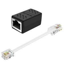 RJ11 to RJ45 Adapter Phone Jack to Ethernet Cable Adapter, RJ45 8P8C Female t...