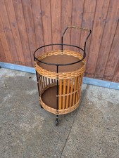 Servierwagen Teewagen Nussbaum 60er Tisch Beistelltisch Messing Mid Century 7