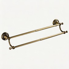 Antique Bronze Brass Double Towel Bar,Adjustable 15.5 to 27.5 Inch Bath Towel