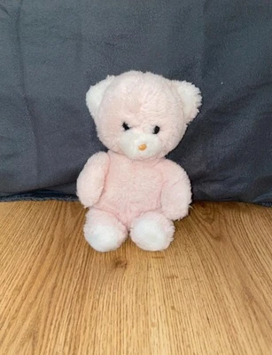 Ancien Ours En Peluche Blanc Et Rouge, Style Nounours Vintage Aux Motifs Carreaux Noirs