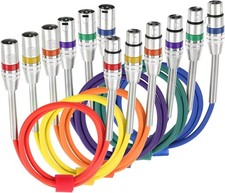 6 Pack 6.6ft Multi-Color XLR Microphone Cables,3-Pin Balanced XLR Male to Female