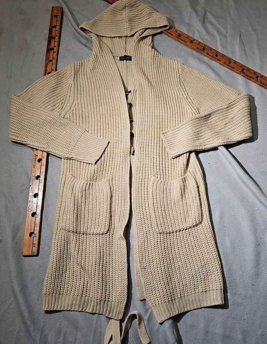 Blithe Cardigan Womens Medium Beige Open Front Ja… - image 1