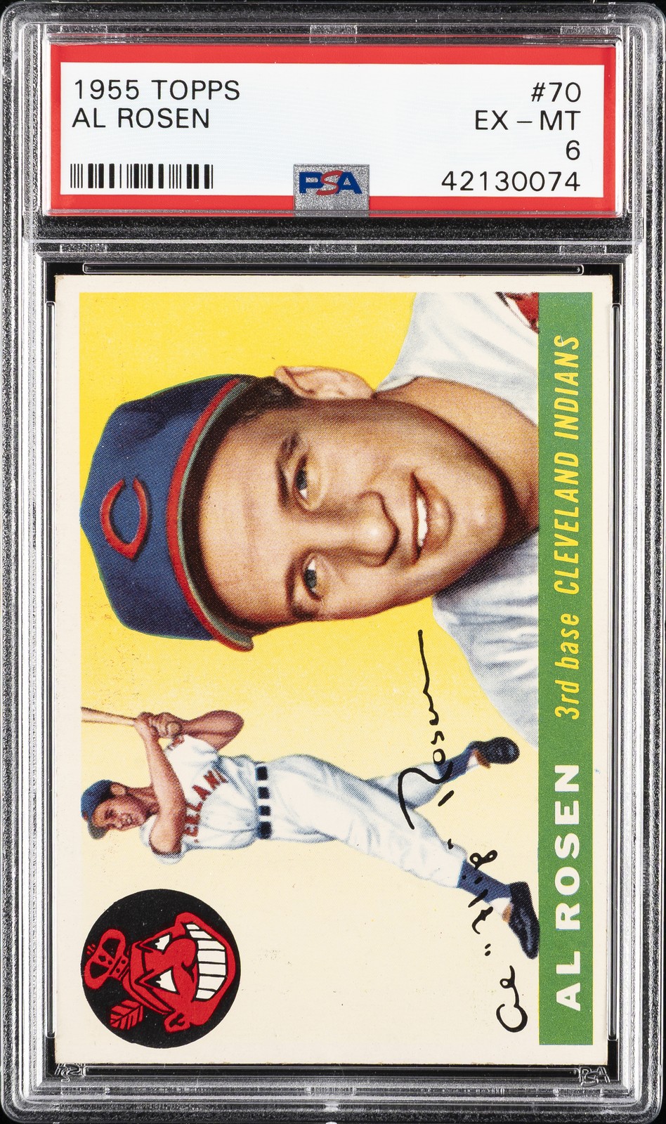 1955 TOPPS #70 AL ROSEN PSA 6