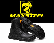 MENS SAFETY  TACTICAL STEEL TOE CAP WORK SECURITY BOOTS MILITARY COMBAT SHOES BL