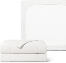 Evercool Comforter  Fitted Sheet Bundle - TwinXL, Arctic White, 30 Off 