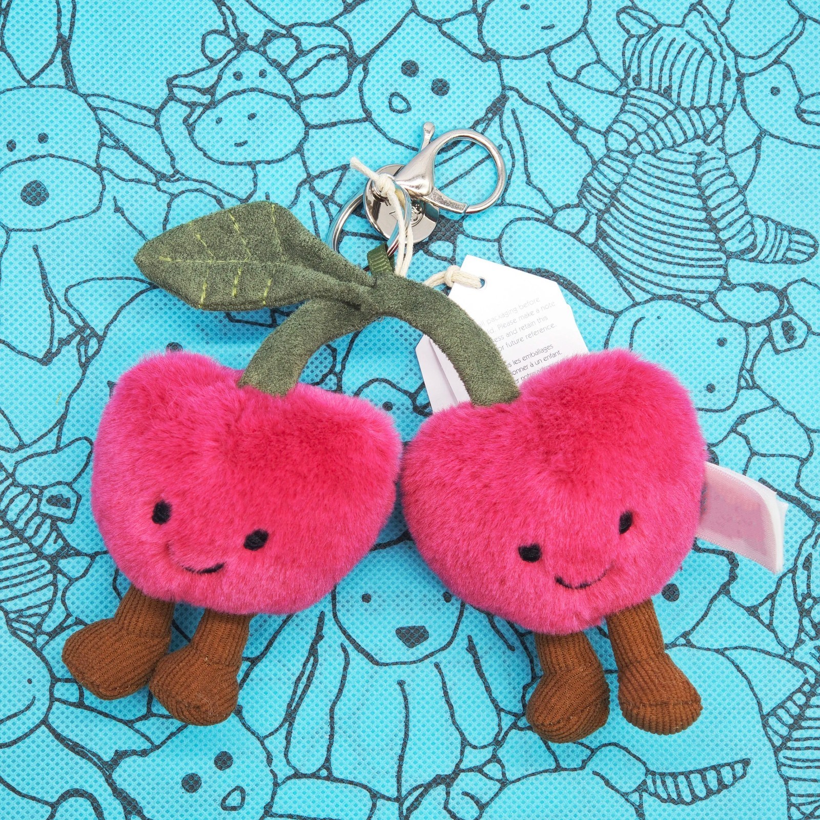 Jellycat Amuseable Charries plush Charm Key Chain Plush Cute Gift New with Tags