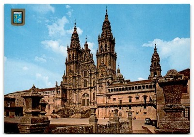 Santiago De Compostela Cathedral Obradoiro Facade 1960s Postcard