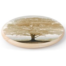 Grand Tree Round Wood Lazy Susan Turntable 14" Diameter