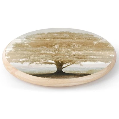 COUNTERART Grand Tree Round Wood Lazy Susan Turntable 14" Diameter