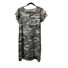 Isabel Maternity Women's Camo Tier Flutter Short Sleeve Knit Dress Size S Small