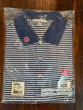 Scotty Cameron Polo Shirt Peter Millar L Circle T Navy White Stripe New in Bag
