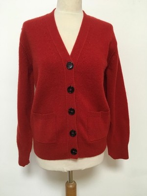 Acne Studios rostrote Kaschmir Wolle Strickjacke V-Ausschnitt geknöpft S-M