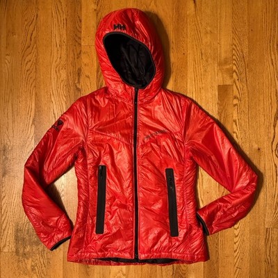 Helly Hansen Sz M Odin Insulator Primaloft Hooded Jacket Red Full Zip Puffer