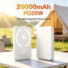 Magnetic Wireless Power Bank 5000-20000mAh Fast Charging Built-In Cable