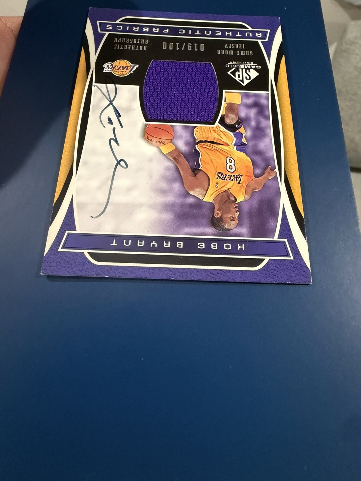 2003-04 Kobe Bryant SP Game Used Authentic Fabrics Patch Auto 19/100 view 8