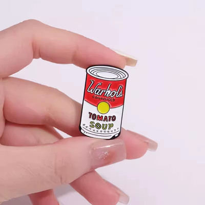 Campbell'S Soup Cans Pop Art Pin Tomatensuppe Brosche Andy Warhol Gemälde Schmuc