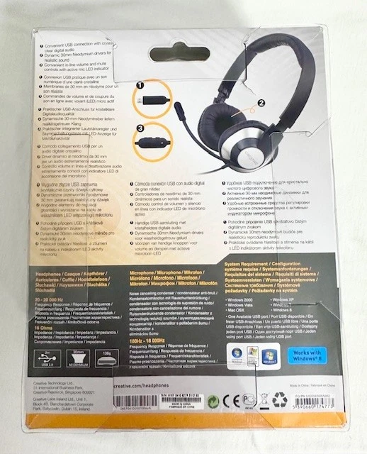 Creative Labs HS-720 ChatMax Headphones - Black (NEW) - Image 2 of 2