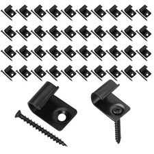 Universal Decking Clip 40 Pack with Screw Stainless Steel Hidden Fastener Black
