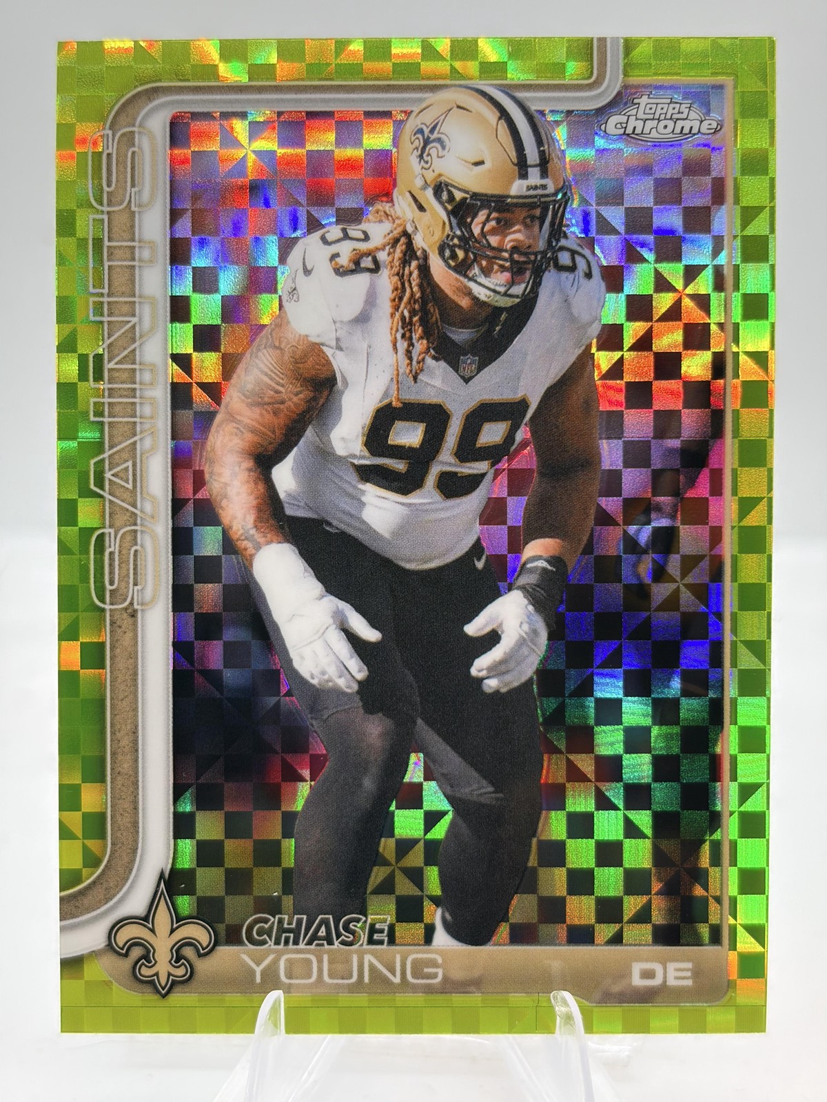 2025 Topps Chrome Chase Young #220 Lime Green X-Fractor