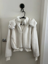 Alo Foxy Sherpa Jacket Ivory Women  s Fleece Zip Up Coat Size S