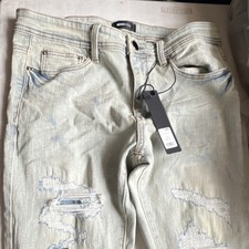 NOVA MEN Distressed Light Blue Denim Straight Jeans 5-Pocket Men's
