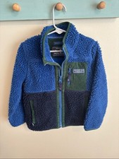 Vineyard Vines Jacket Boys Youth 4T Blue Full up Sherpa Supershep Color Block