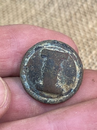 Dug Civil War Solid Cast Brass Confederate Infantry I Button Allatoona Church Ga