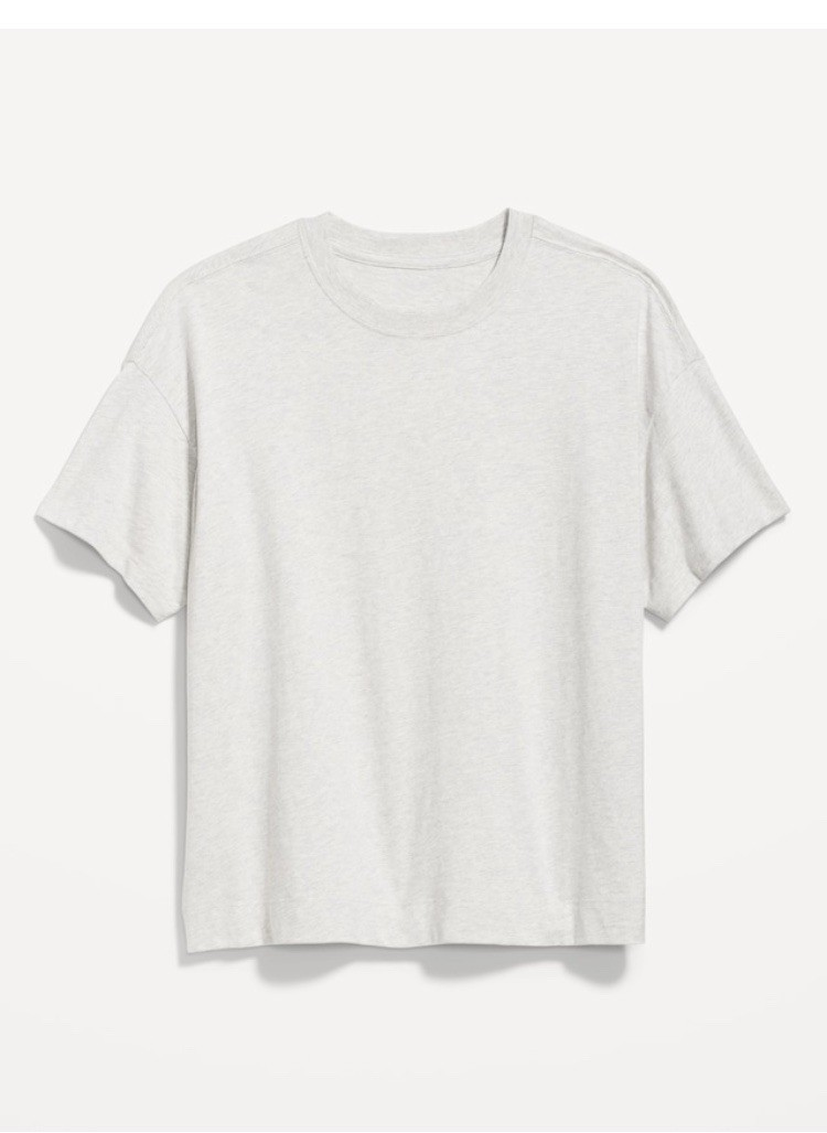 Old Navy Vintage Crew-Neck T-Shirt Petite Large (Light Gray Heather)