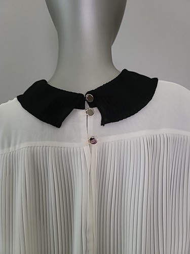 Ted Baker Jenya Pleated Peter Pan Collar 3/4 Sleeve Blouse Size 3 - Picture 6 of 17