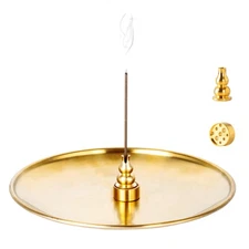 3 in 1 Incense Burner - 6.7 Inch Brass Incense Holder for Incense Sticks/Coil.