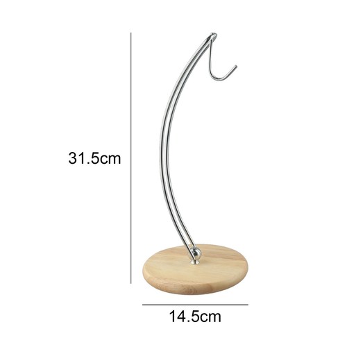 Stainless Steel Banana Stand with Wooden Base for Kitchen Countertop Storage - Picture 10 of 12