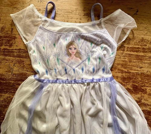 Girls Disney Frozen 2 Pajama Dress Size Small 6/7 Elsa nightgown - Picture 3 of 4
