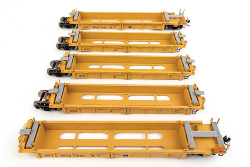 Walthers HO Scale ~ Neu ~ Thrall 5-Unit Rebuilt 40' Well Car ~ BNSF SFLC #1053 | Zustand: New