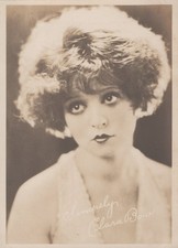 Clara Bow It Girl Hollywood Fan Photo Feather Hat 1920s - Original Photo
