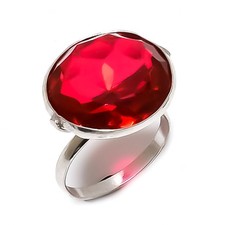 Natural Mozambique Garnet Gemstone 925 Sterling Silver Jewelry Ring Size 9 R152