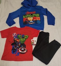 Avengers Captain America/Iron Man Hulk Boy's Set. Hoodie, Tee Jogger Pant. 7