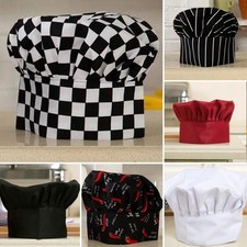 Cap Baker Restaurant Chef Hat Unisex Kitchen Adjustable Cook Catering Elastic AU